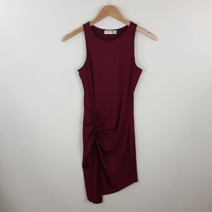 COPY - Side rouched dress in burgundy